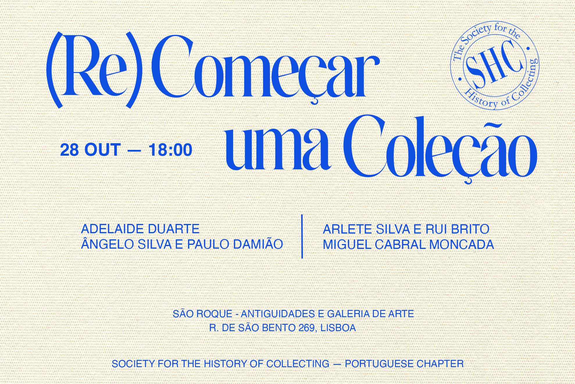 Evento inaugural SHC Portugal: (Re)Começar uma Coleção em Lisboa